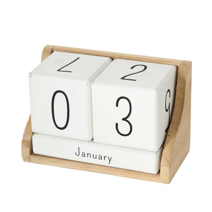 "Manja" Holz Kalender Würfel System 6-teilig Weiß - Stilvoll und praktisch!