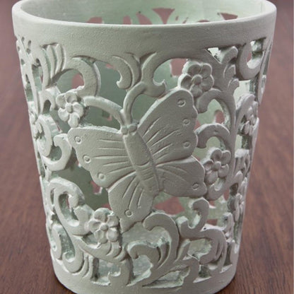 Windlichterset "Summerbreeze", resedafarben, Resin mit Glaseinsätzen 3tlg.