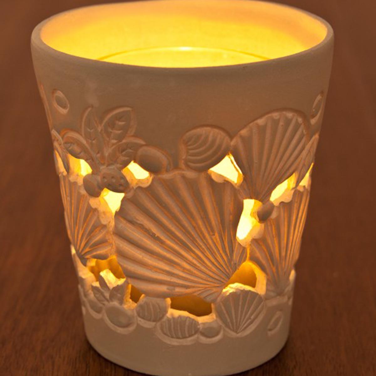 Windlichterset "Summerbreeze", resedafarben, Resin mit Glaseinsätzen 3tlg.