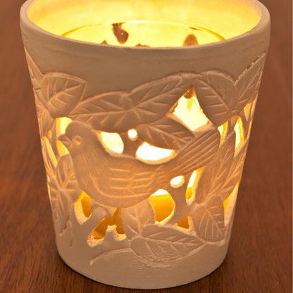 Windlichterset "Summerbreeze", resedafarben, Resin mit Glaseinsätzen 3tlg.