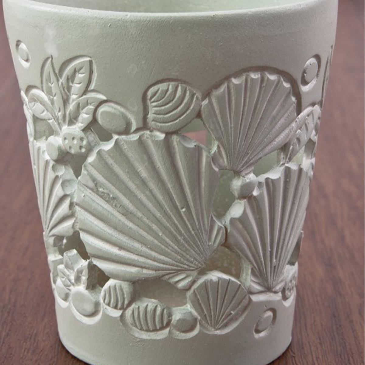 Windlichterset "Summerbreeze", resedafarben, Resin mit Glaseinsätzen 3tlg.