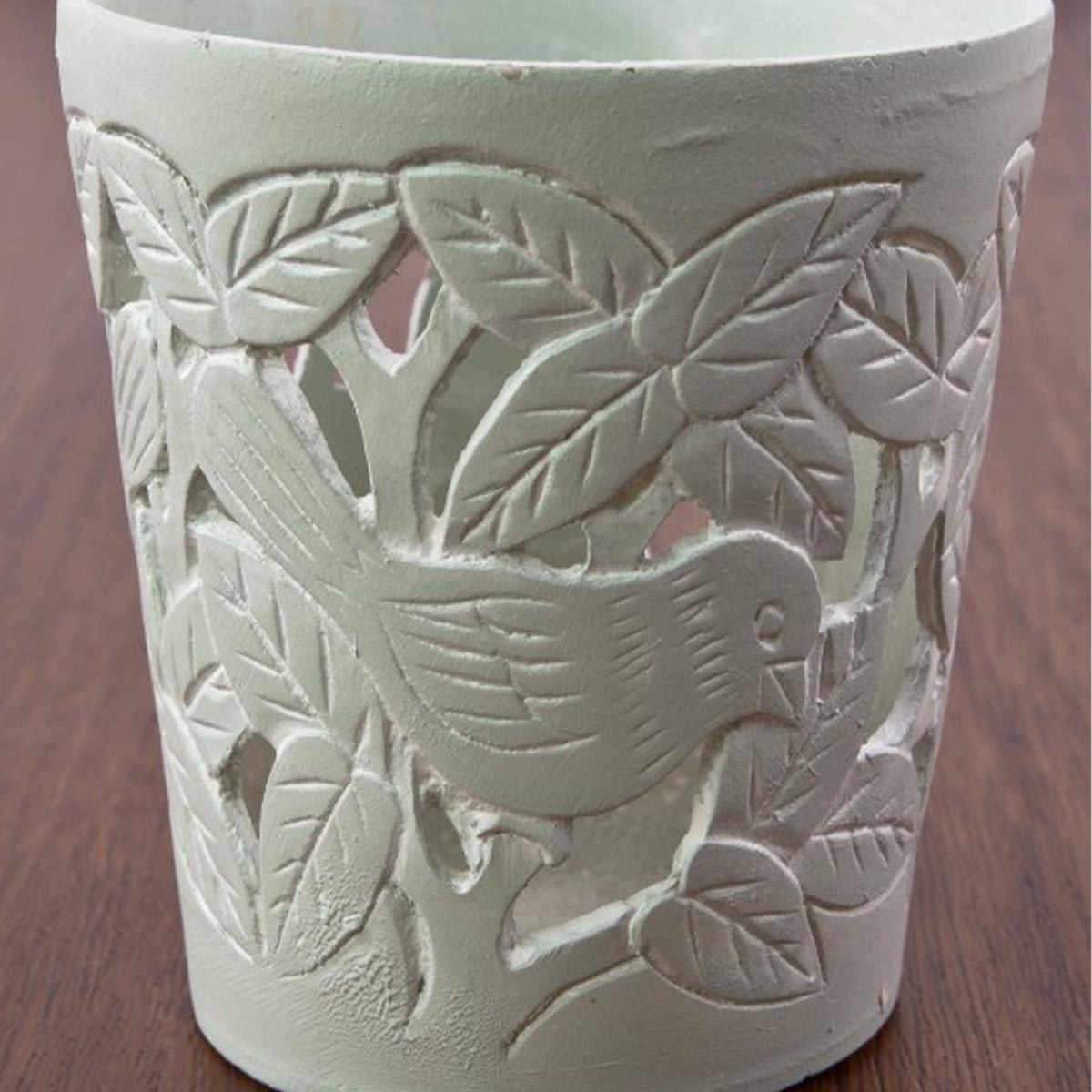 Windlichterset "Summerbreeze", resedafarben, Resin mit Glaseinsätzen 3tlg.