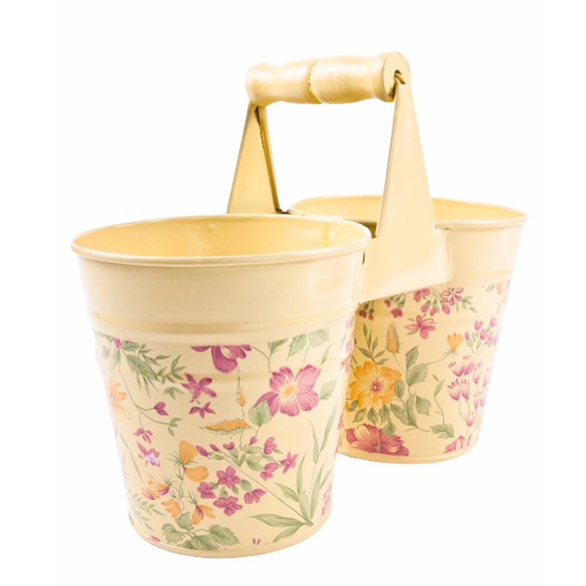 Doppelkörbchen Blumentopf Zinkblech 19x12x24cm Garten Deko