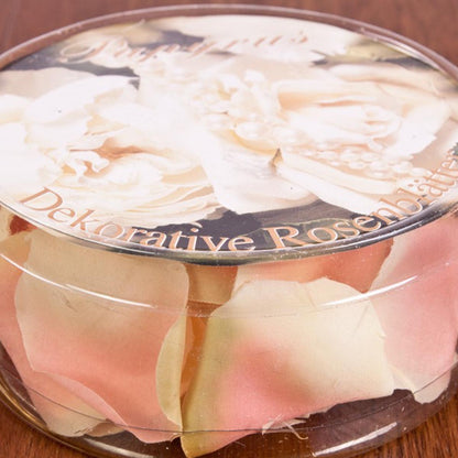 Geschenkbox Teerosenblätter, Stoff, gelb mit einem Hauch Orange