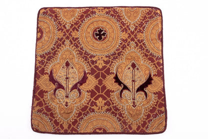 Kissenhülle Serenissima, Burgund/Gold, mit Samtapplikationen und Perlenstickerei