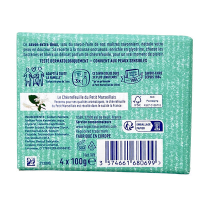 Le Petit Marseillais - Savon Extra Doux Chevrefeuille - Geißblatt 4x 100g