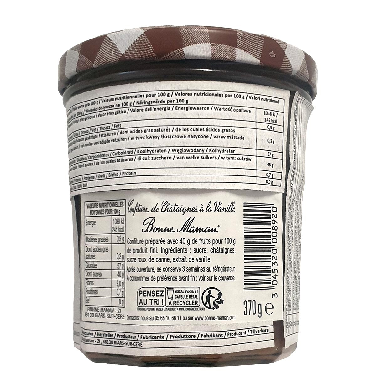 Authentischer Genuss: Bonne Maman Kastanien-Vanille Konfitüre aus Frankreich 370g