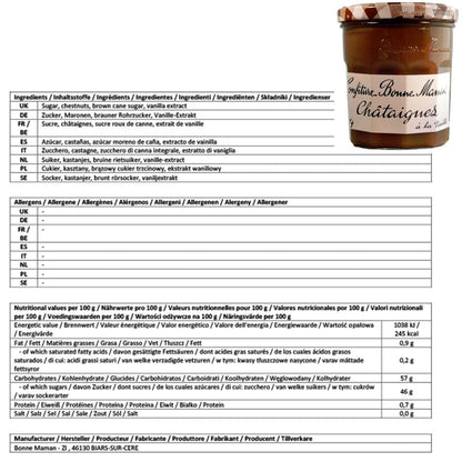 Authentischer Genuss: Bonne Maman Kastanien-Vanille Konfitüre aus Frankreich 370g
