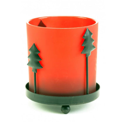 Windlicht, 3sort., Stern/Baum/Elch, rot/schwarz, Metall/Glas