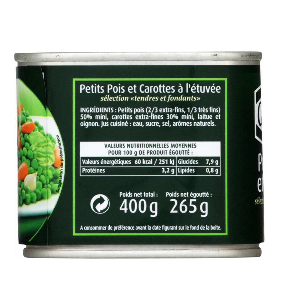 Cassegrain Erbsen und Karotten (Petits Pois et Carottes) - Frische Gemüsemischung