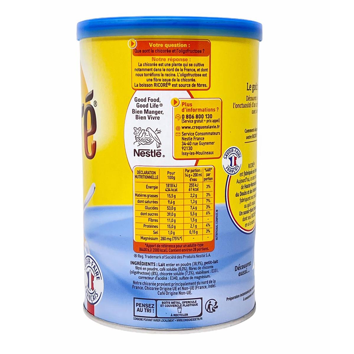 Nestlé Ricoré au Lait Bonjour - Instant Kaffee mit Milch und Extrakten aus Zichorie