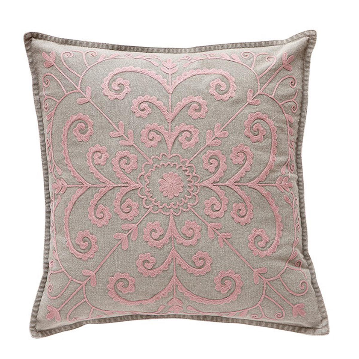 HÜBSCH 505008 Kissen 'Alana', incl. Füllung, 45x45cm, Stickerei