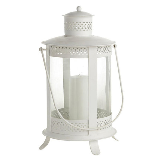 HÜBSCH   Laterne 'Britta' - Weiß, Small, 28x46cm: Elegantes Lichtspiel für Ihr Zuhause