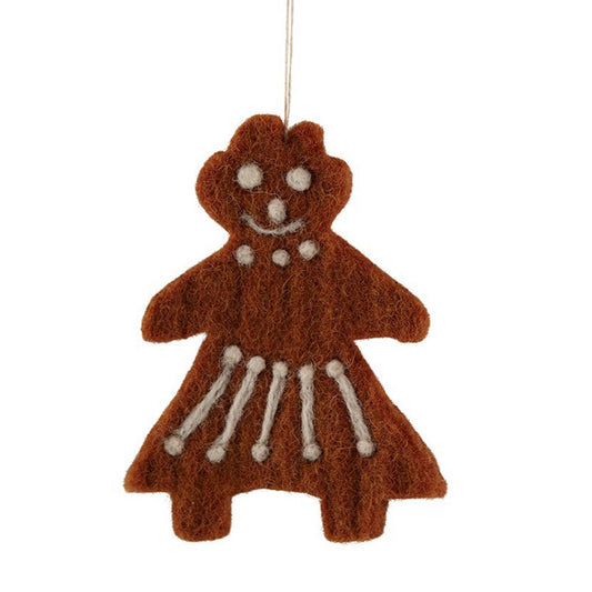 HÜBSCH 490012 Hänger 'Lebkuchenfrau' - Entzückender Filzanhänger für charmante Weihnachtsdekoration