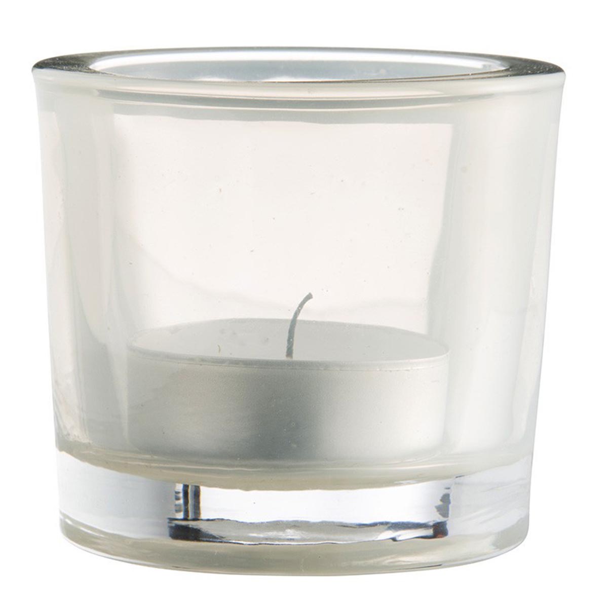 MADAM STOLTZ - 5P366 Teelicht 'Nordstern' Glas: Puristische Eleganz für warmes Kerzenlicht, Größe: 6 - 6,5 cm (T) x 6 cm (H)