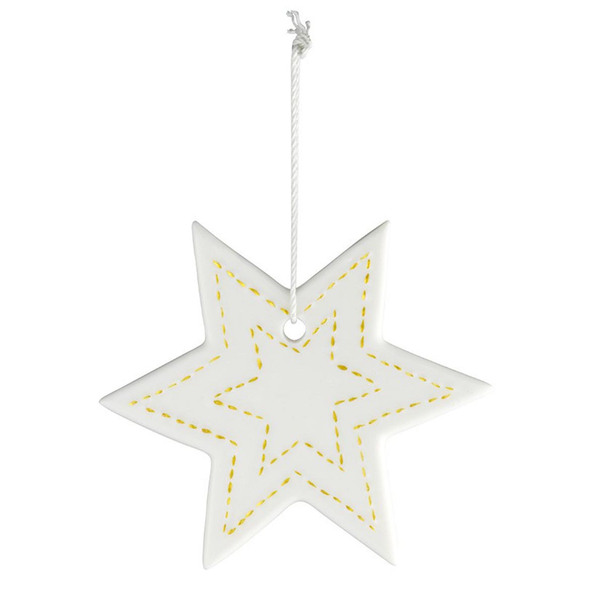 Aufhänger 'Nordstern' - Moderne Eleganz aus Porzellan, Farbe: Weiß, Maße ca. 10 x 10 cm