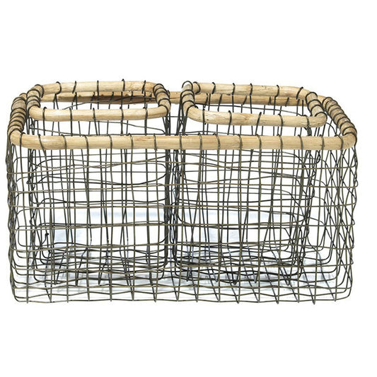 MADAM STOLTZ 15025AC Korb-Set Tradition (3 Stk.), 33x22x21 cm, Drahtkorb