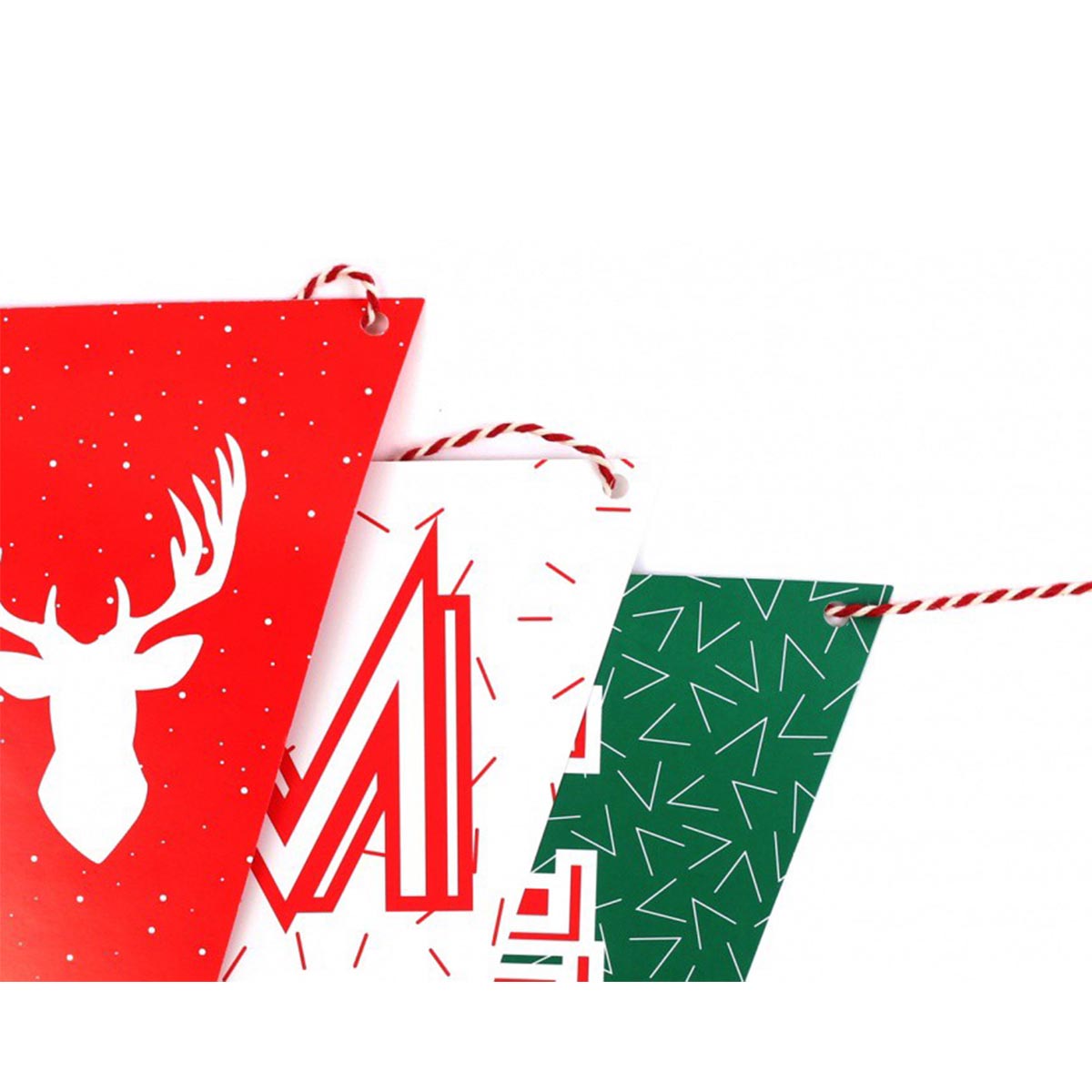 DOIY DESIGN Party Flags X-MAS: 15m Wimpelkette, Weihnachtsdekoration