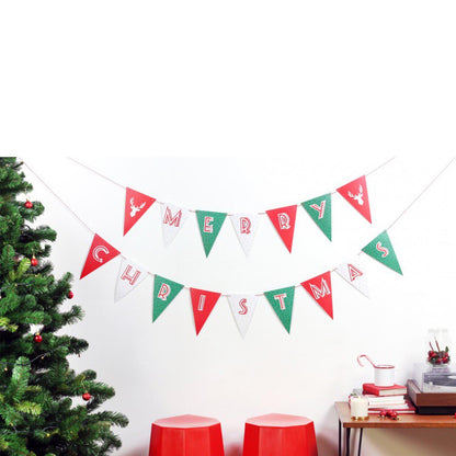 DOIY DESIGN Party Flags X-MAS: 15m Wimpelkette, Weihnachtsdekoration