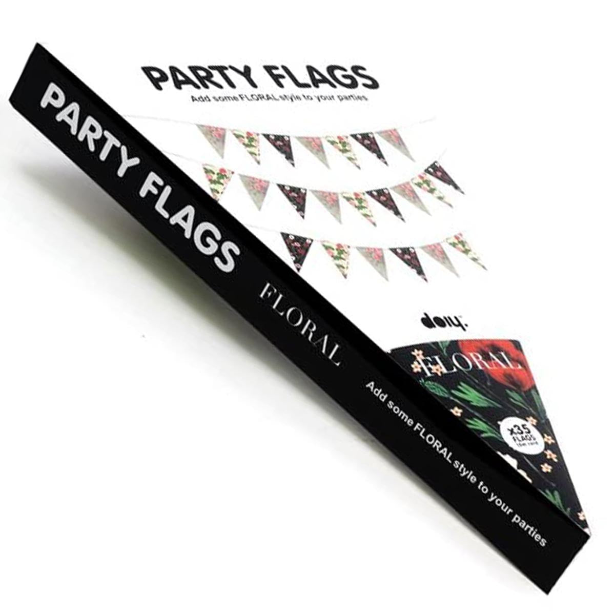 DOIY DESIGN Party Flags FLORAL, Party Flaggen Geburtstage 15m, 20x12cm