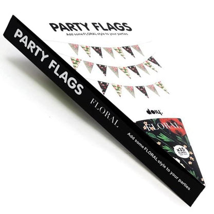 DOIY DESIGN Party Flags FLORAL, Party Flaggen Geburtstage 15m, 20x12cm