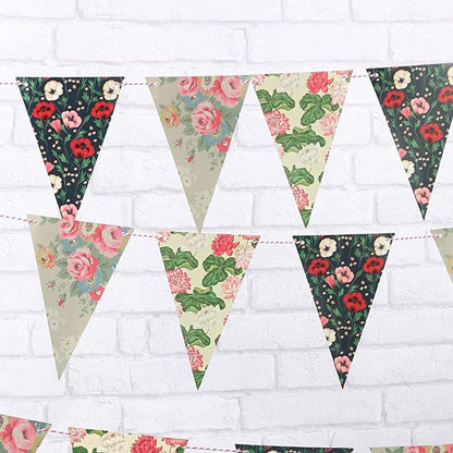 DOIY DESIGN Party Flags FLORAL, Party Flaggen Geburtstage 15m, 20x12cm