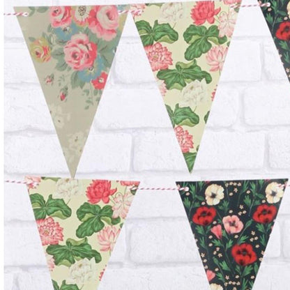 DOIY DESIGN Party Flags FLORAL, Party Flaggen Geburtstage 15m, 20x12cm