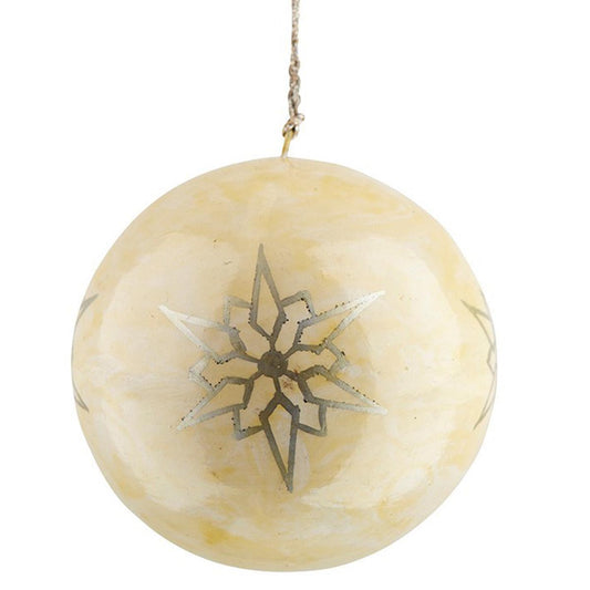 HÜBSCH 680034 Weihnachtskugel 'Weihnachtsstern' - Funkelnde Eleganz