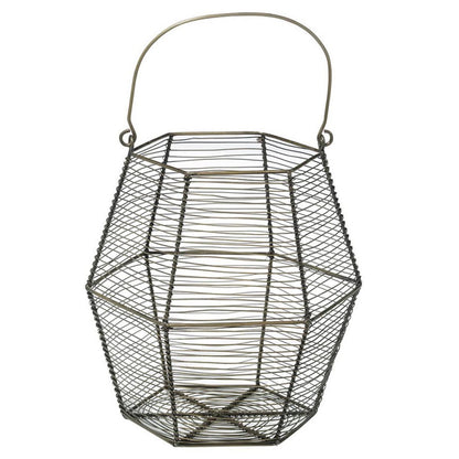 MADAM STOLTZ 6-eckiger Korb Anthrazit - Modernes Wohnaccessoire