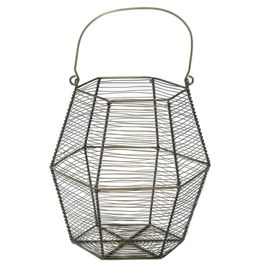 MADAM STOLTZ 6-eckiger Korb Anthrazit - Modernes Wohnaccessoire