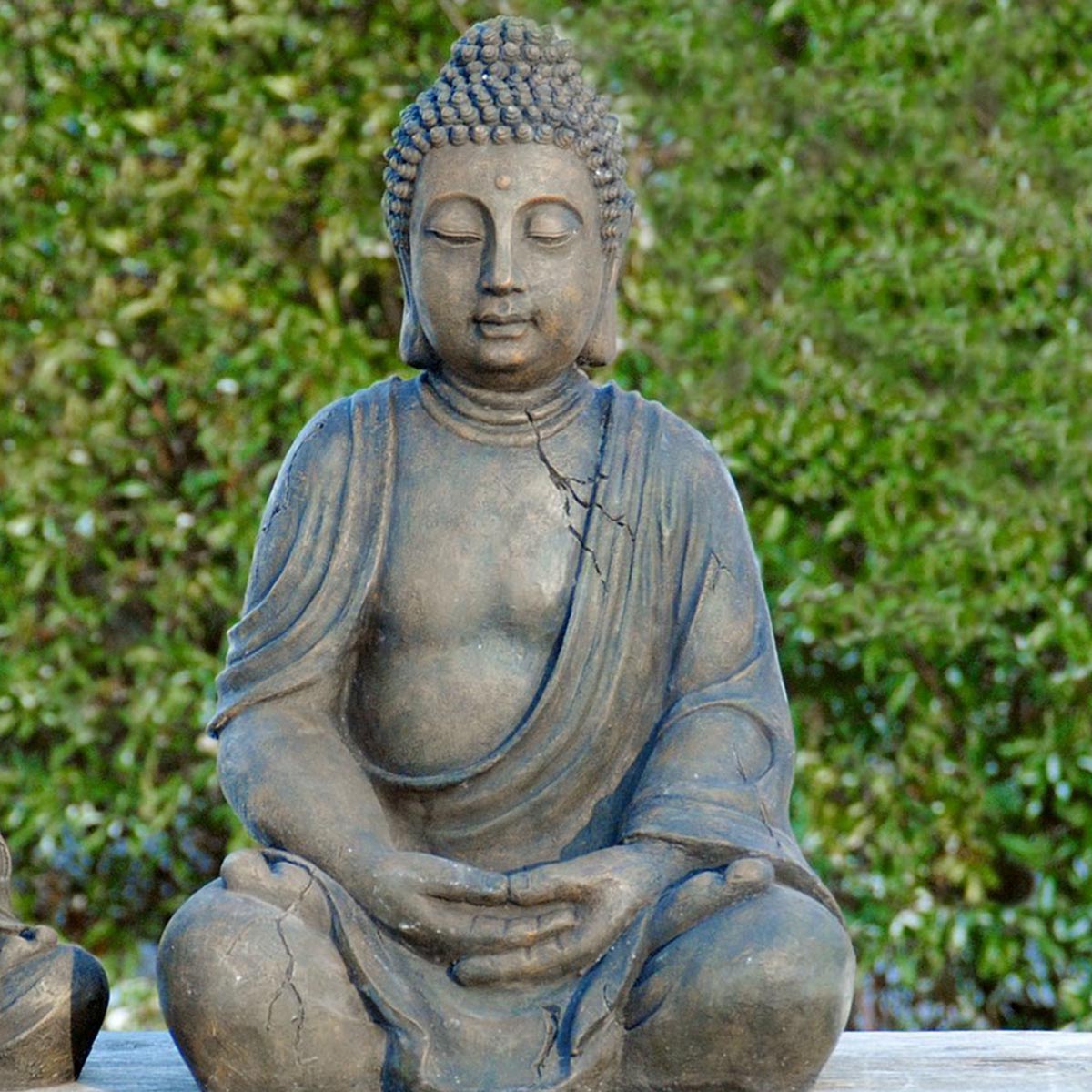 FeineHeimat Buddha Figur sitzend in Meditation 30 cm - Harmonische Gartendekoration