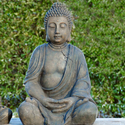 FeineHeimat Buddha Figur sitzend in Meditation 30 cm - Harmonische Gartendekoration