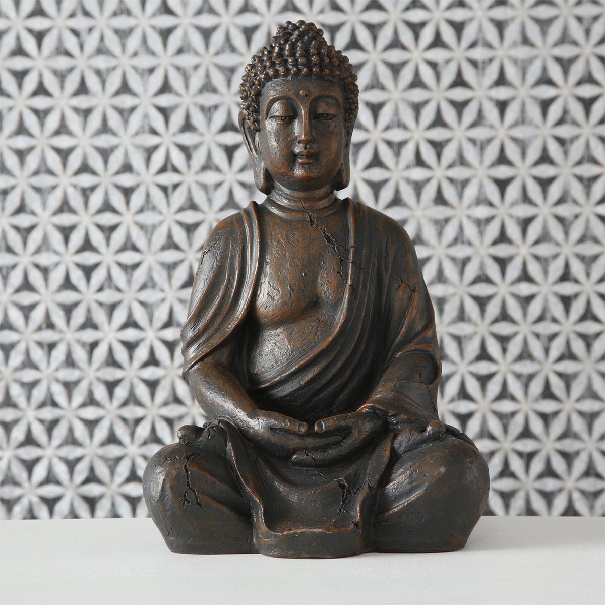 FeineHeimat Buddha Figur sitzend in Meditation 30 cm - Harmonische Gartendekoration