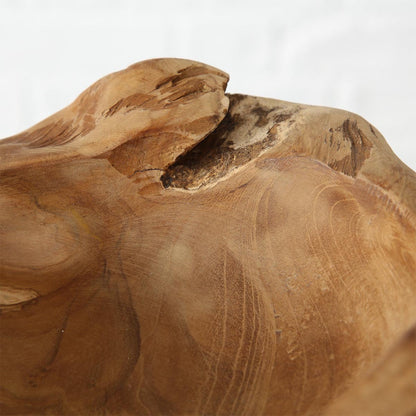 FeineHeimat Dekoschale aus Teak Holz Natur D 30 cm handgefertigt