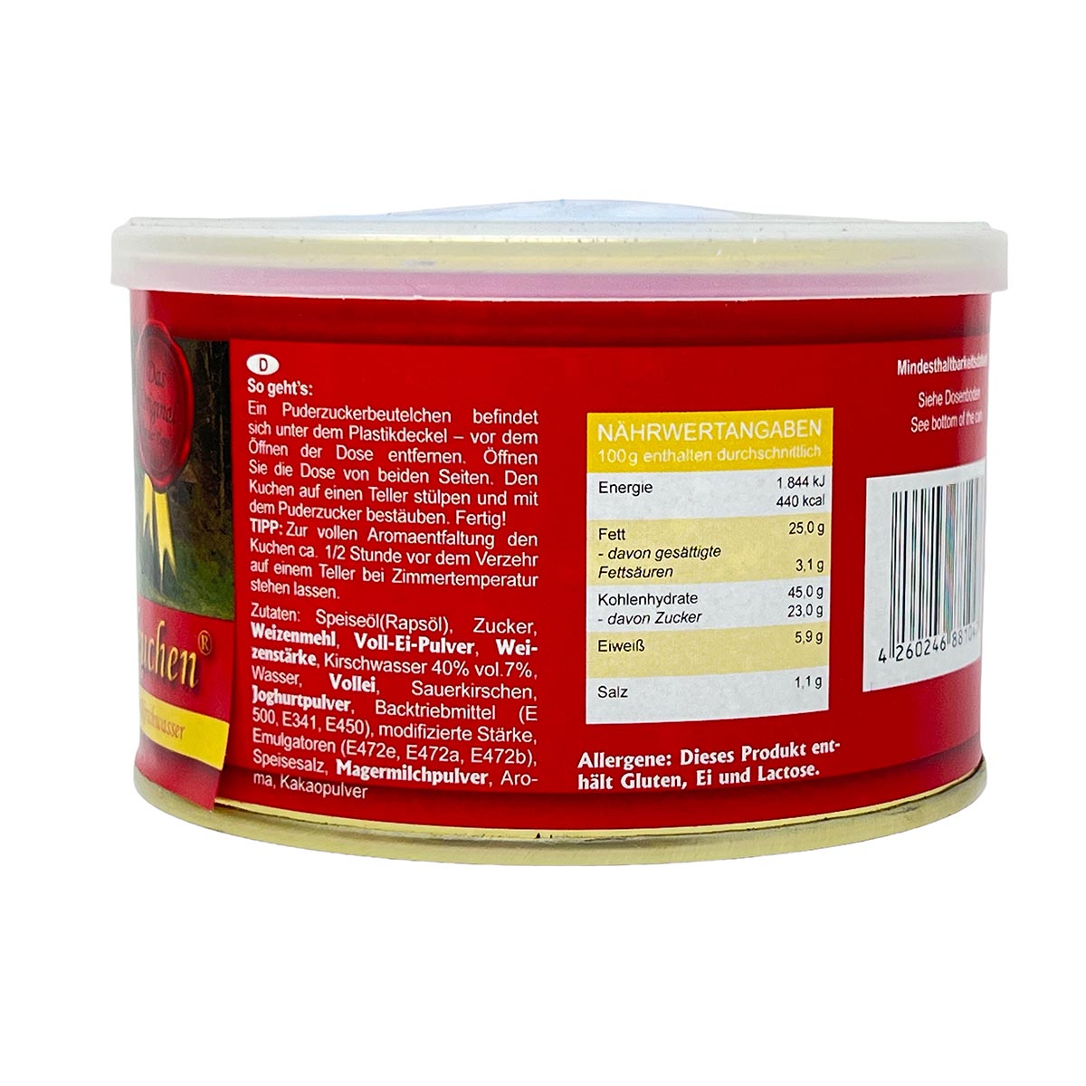 Beckesepp Schwarzwälder Kirschkuchen in der Dose 180g Das Geschenk