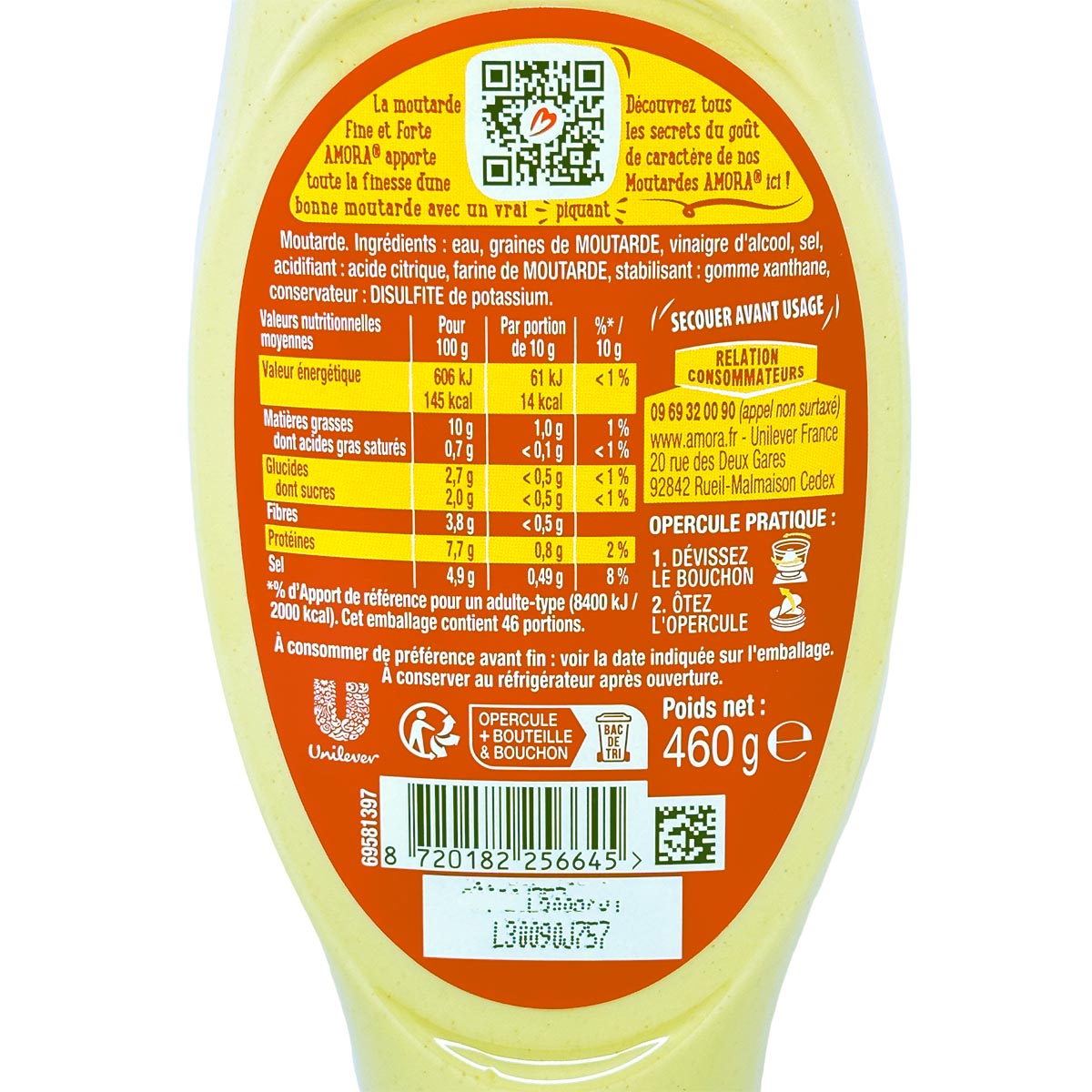 Amora Senf Fine et Forte 460g: Perfekter Geschmack, praktische Dosierung