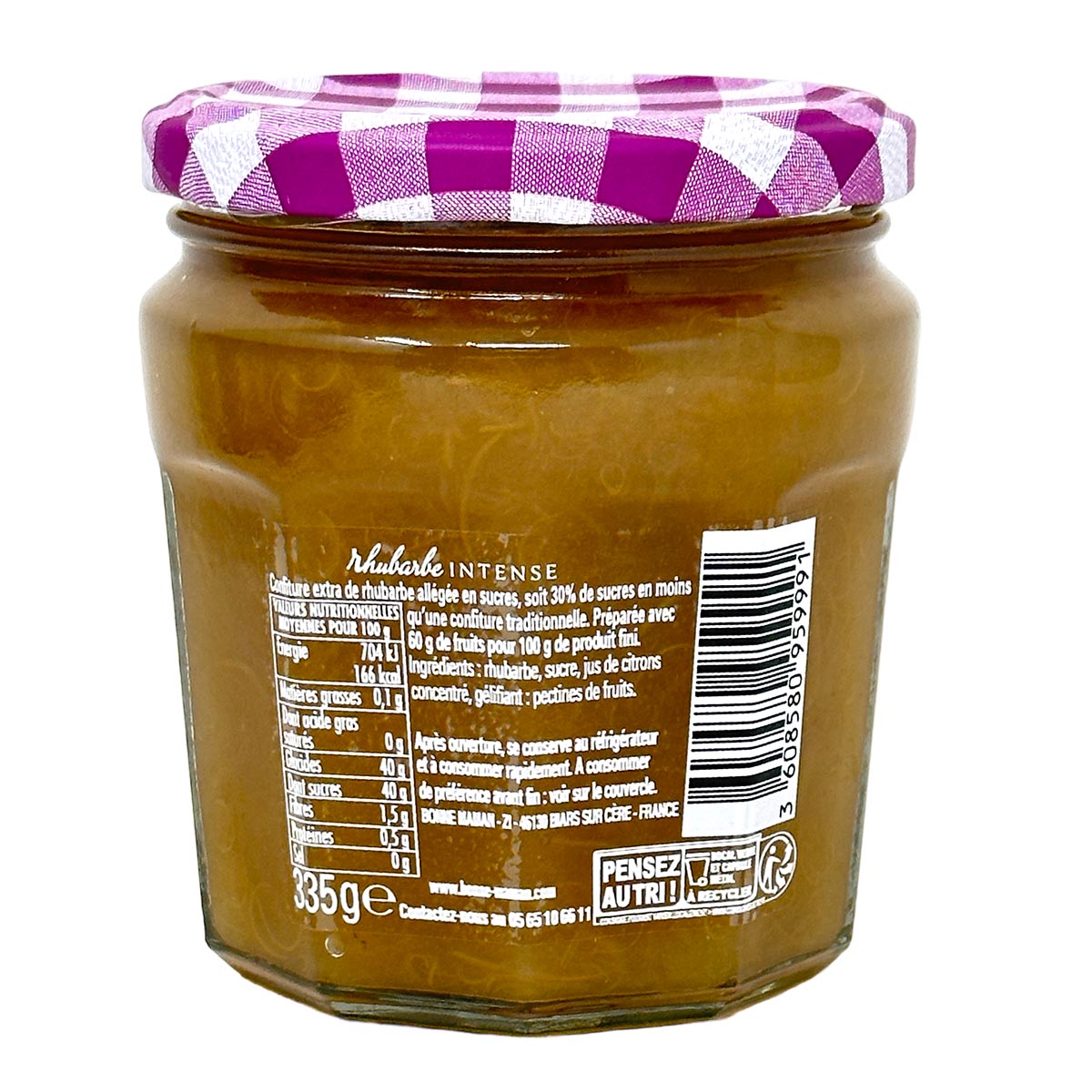 Bonne Maman Rhabarbermarmelade Rhabarber Konfitüre Marmelade süßer Brotaufstrich Frühstück Fruchtaufstrich französische Konfitüre Bonne Maman Bonne Maman Produkte