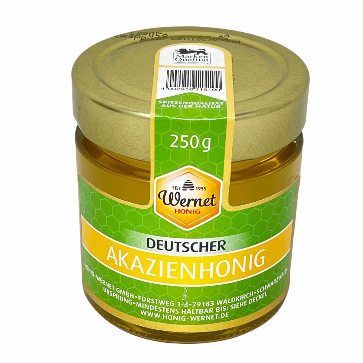 Schwarzwälder Imker: Deutscher Akazienhonig, 250g Glas, Qualität von Honig Wernet