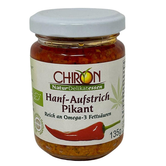 CHIRON Naturdelikatessen Bio Hanf-Aufstrich Pikant 135 Gramm Glas