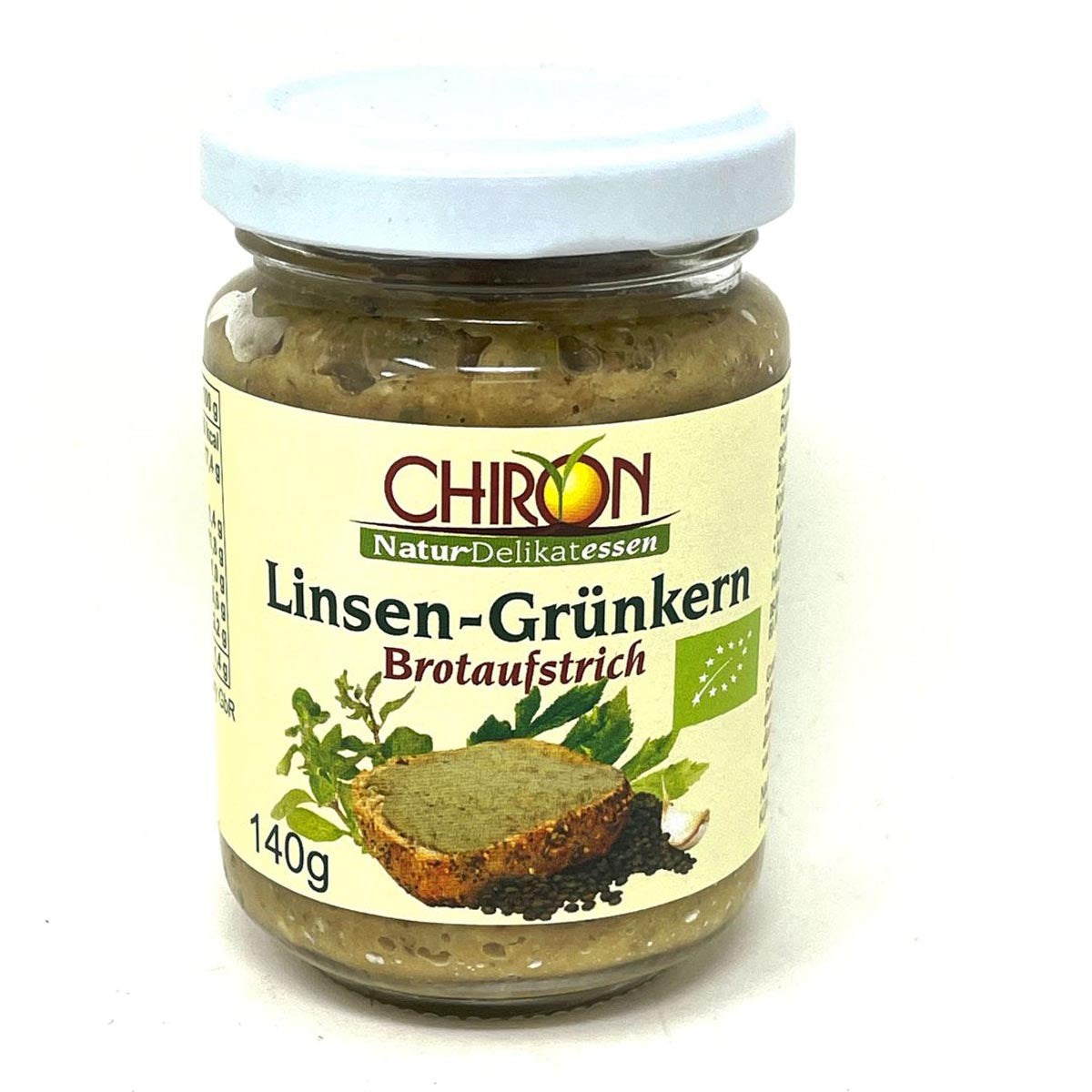 CHIRON Naturdelikatessen Bio Linsen-Grünkern Brotaufstrich 140 Gramm Glas