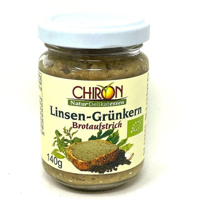CHIRON Naturdelikatessen Bio Linsen-Grünkern Brotaufstrich 140 Gramm Glas