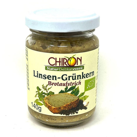 CHIRON Naturdelikatessen Bio Linsen-Grünkern Brotaufstrich 140 Gramm Glas