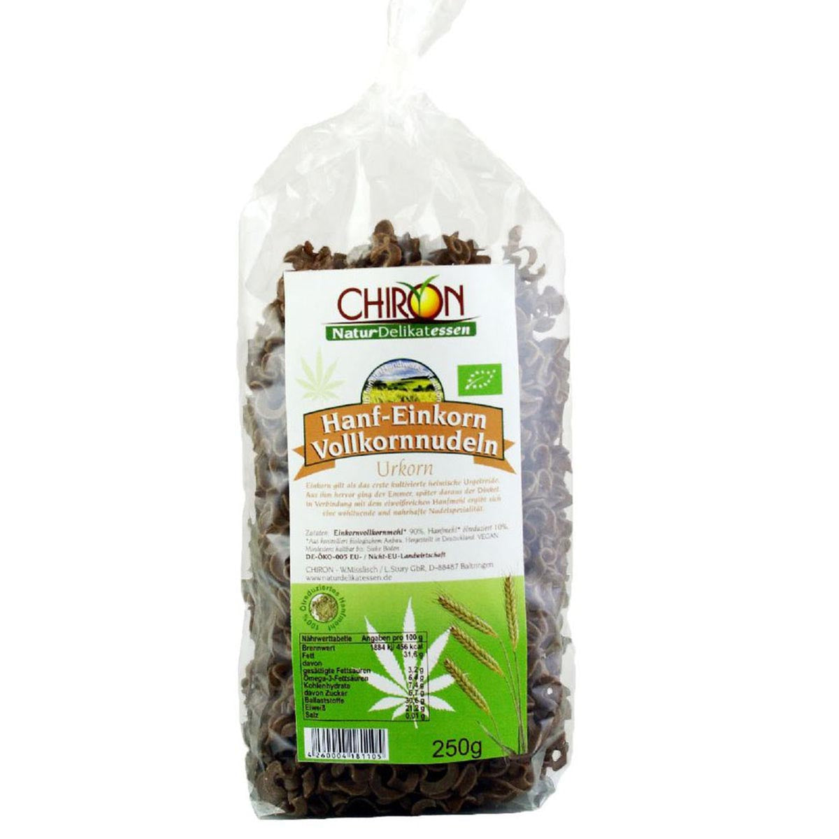 *MHD 23.02.2024* CHIRON Naturdelikatessen Bio Hanf-Einkorn Vollkornnudeln kbA 250 g Beutel