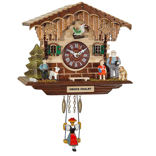Engstler Quarz Schaukeluhr: Heidi's Chalet mit Mädchen, H: 16cm, Made in Germany