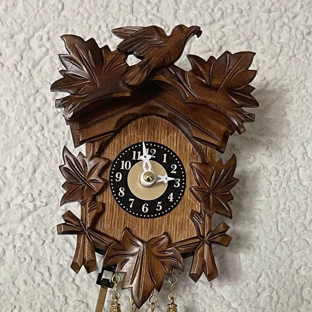 Engstler Original Schwarzwald Kuckucksuhr aus Holz 14 x 10 cm Made in Germany