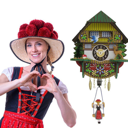 FeineHeimat Wipp Aufzieh Uhr   Schwarzwald Haus 13 x 16 cm Made in Germany