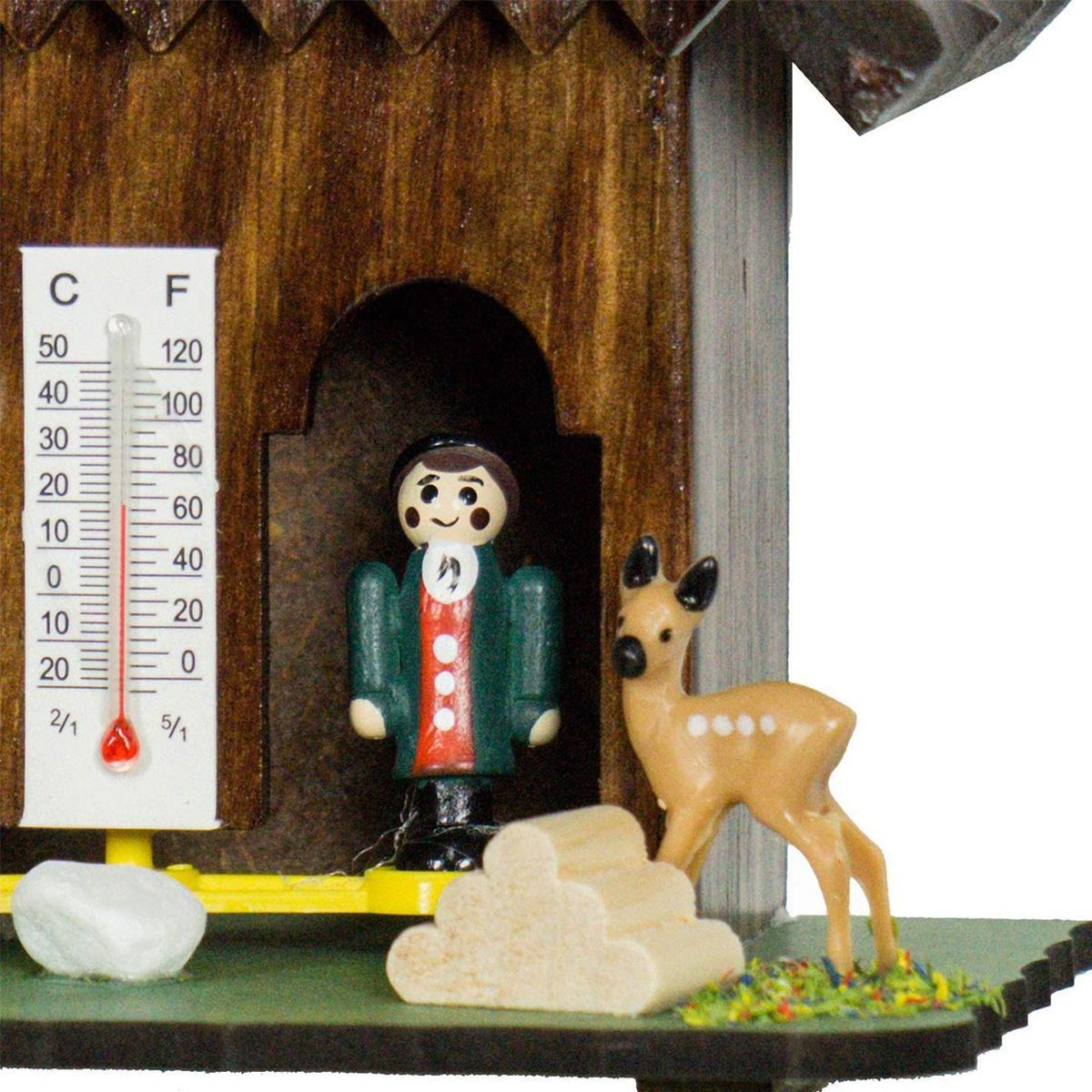 FeineHeimat Original Schwarzwald Wetterstation aus Holz - Made in Germany, 14 cm, Traditionelle Präzision