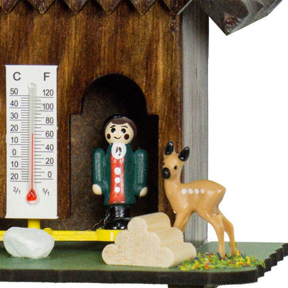 FeineHeimat Original Schwarzwald Wetterstation aus Holz - Made in Germany, 14 cm, Traditionelle Präzision