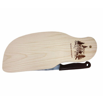 FeineHeimat Schneidbrett "Schwarzwaldgruß" inkl. scharfem Messer 28 x 11 cm