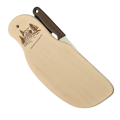 FeineHeimat Schneidbrett "Schwarzwaldgruß" inkl. scharfem Messer 28 x 11 cm